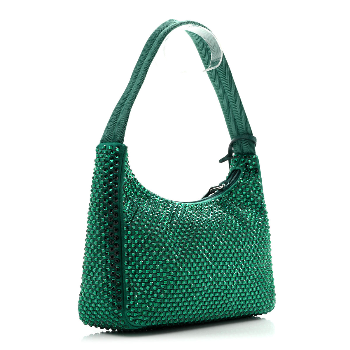 Prada Satin Crystal Mini Re-Edition 2000 Bag Mango 3 of 10