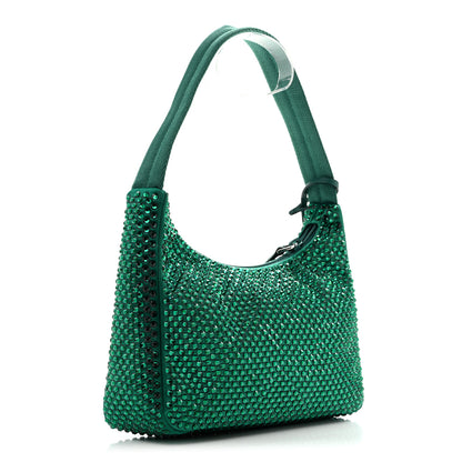 Prada Satin Crystal Mini Re-Edition 2000 Bag Mango 3 of 10