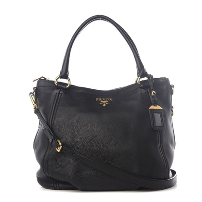 Prada Vitello Daino Shoulder Bag Black 1 of 8