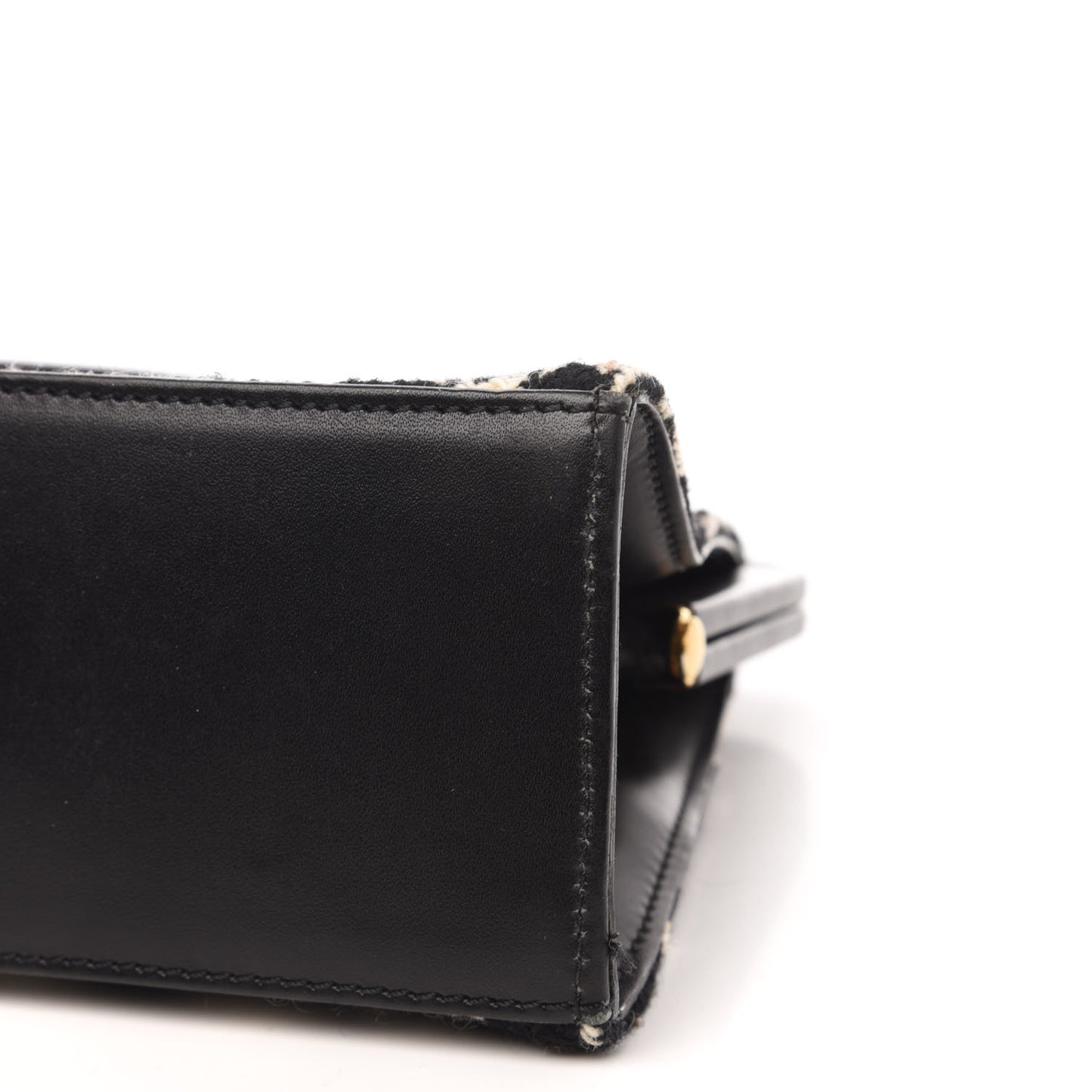 Wool Plaid Check Frame Bag Black