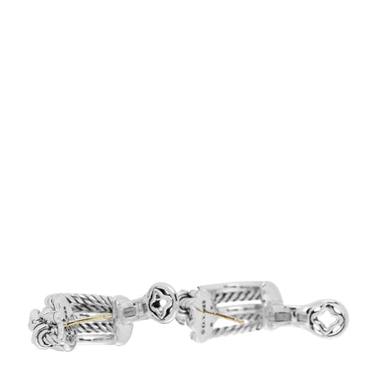 David Yurman Sterling Silver Diamond Buckle Crossover Shrimp Earrings 3 of 4