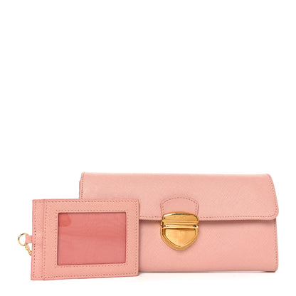 Prada Saffiano Tuc Continental Flap Wallet Orchidea 3 of 7