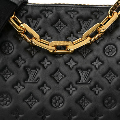 Louis Vuitton Lambskin Embossed Monogram Coussin MM Black 9 of 19
