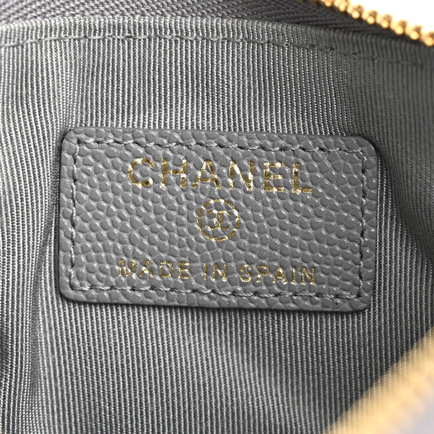 Chanel Caviar Quilted Small Cosmetic Case Grey 6 of 8