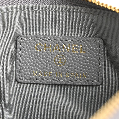 Chanel Caviar Quilted Small Cosmetic Case Grey 6 of 8