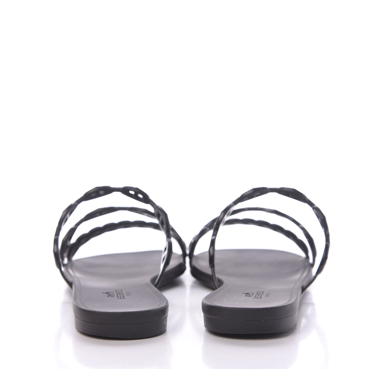 Hermes Rubber Chaine d'Ancre Rivage Sandals 38 Black 8 of 10