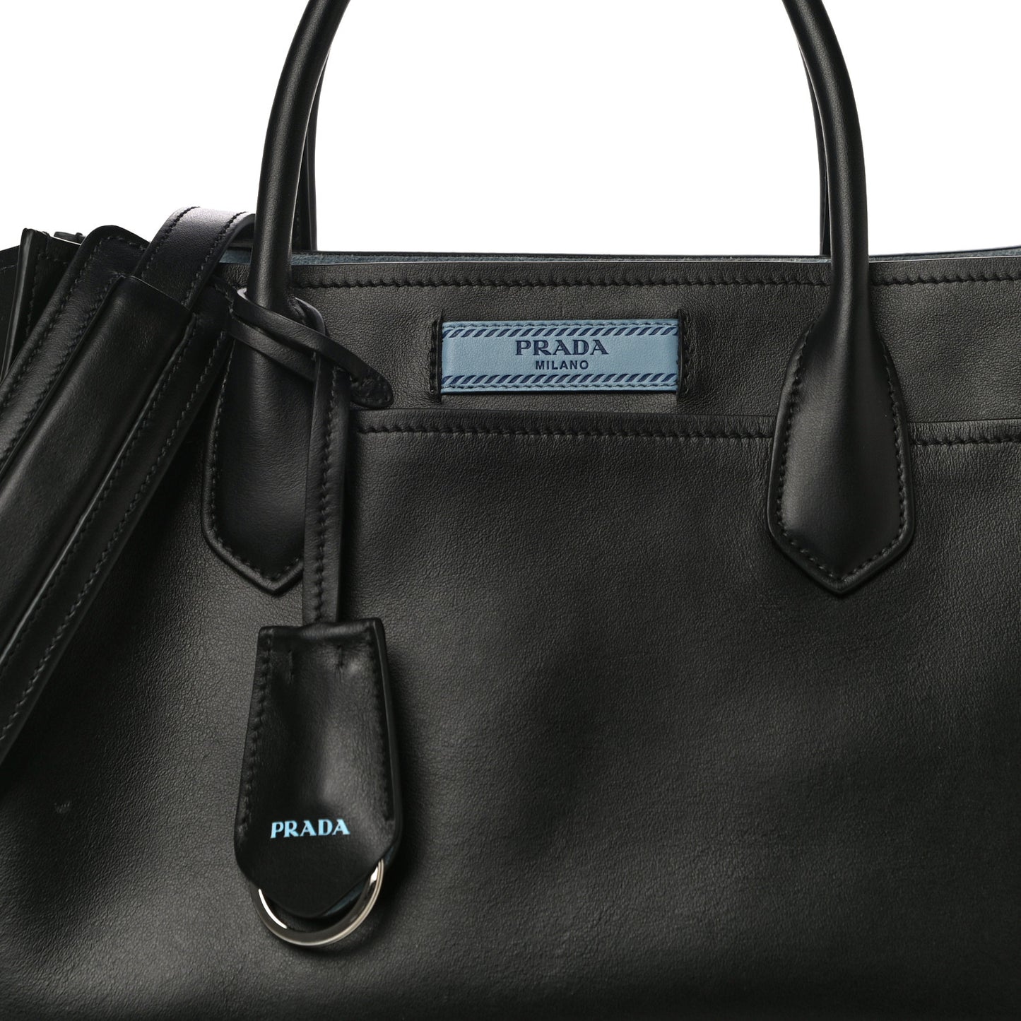 City Calfskin Etiquette Tote Black Astrale