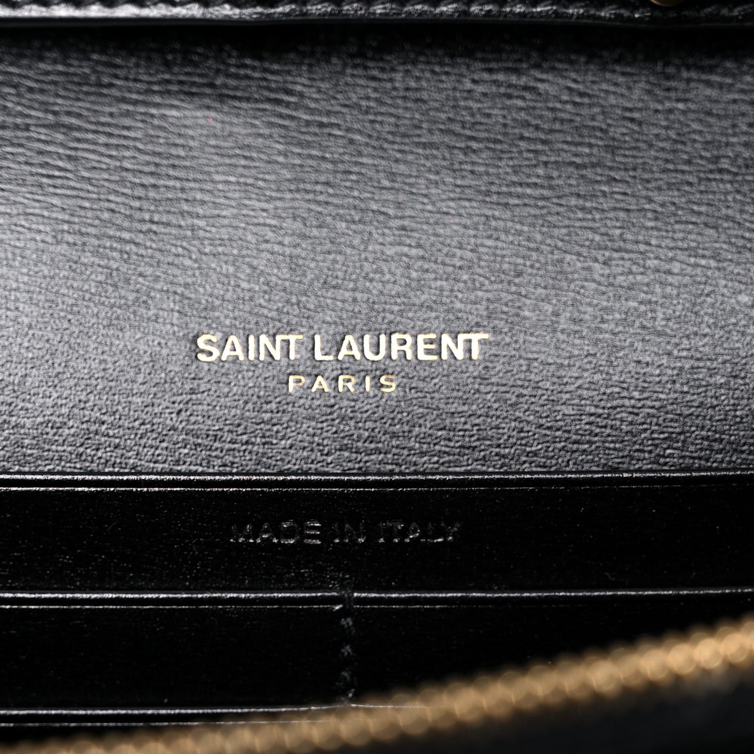Saint Laurent Smooth Calfskin Monogram Sulpice Chain Wallet Black 7 of 10