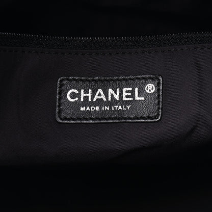 Chanel Coated Canvas Quilted Large Paris Biarritz Tote Black 5 of 6