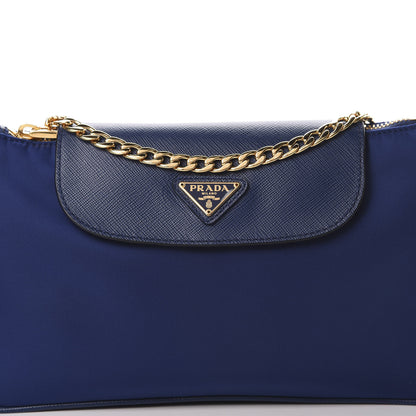 Prada Tessuto Nylon Saffiano Crossbody Bag Bluette 9 of 11