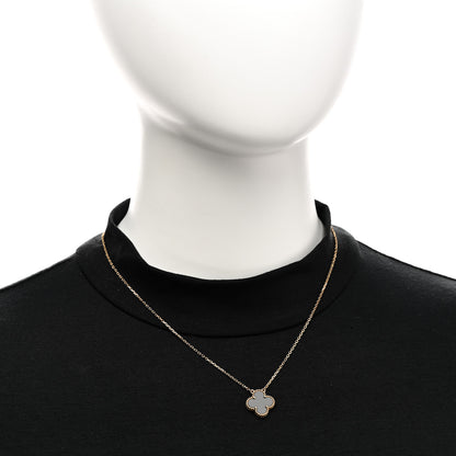 Van Cleef & Arpels 18K Yellow Gold Black Onyx Vintage Alhambra Pendant Necklace 2 of 6