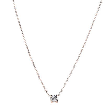 Cartier 18K Pink Gold Diamond .23ct C De Pendant Necklace 1 of 5