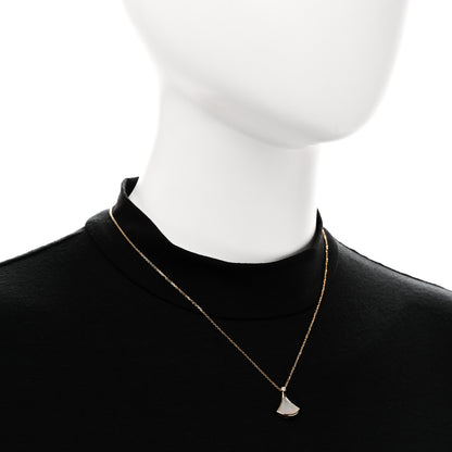 Bulgari 18K Yellow Gold Diamond Mother of Pearl Small Divas' Dream Pendant Necklace 2 of 5