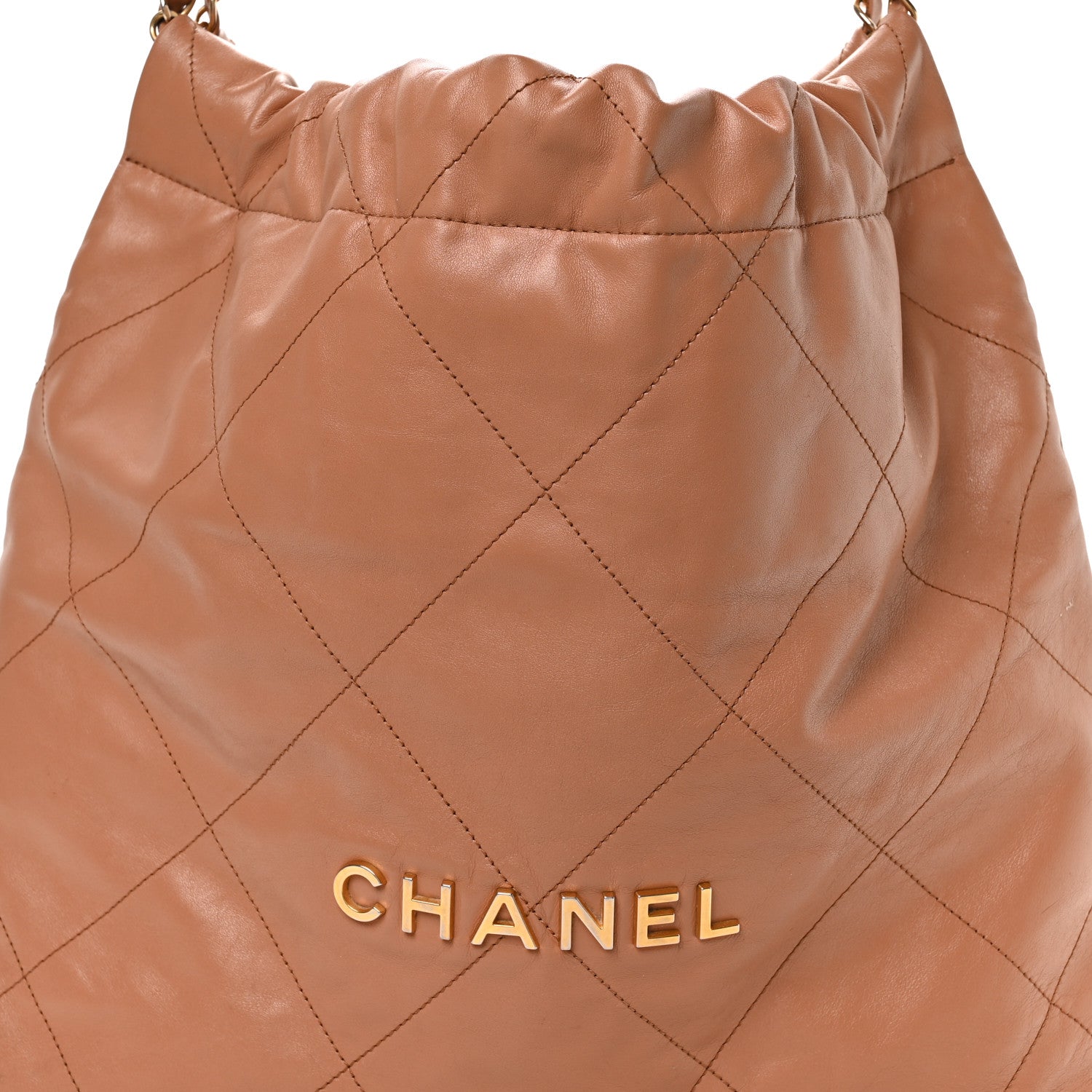 Chanel Shiny Calfskin Quilted Chanel 22 Camel 9 of 11