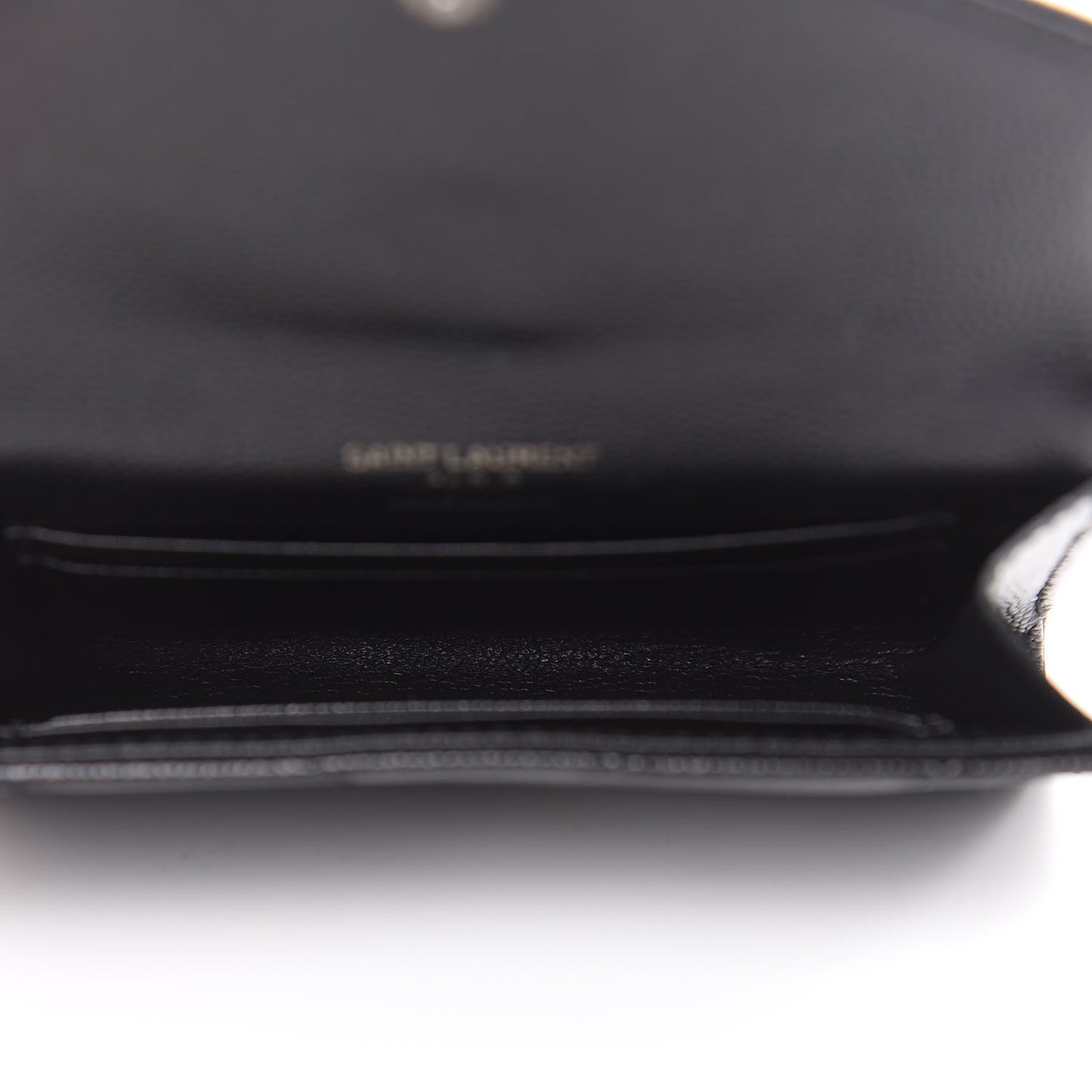 Grain De Poudre Matelasse Chevron Small Monogram Envelope Wallet Black