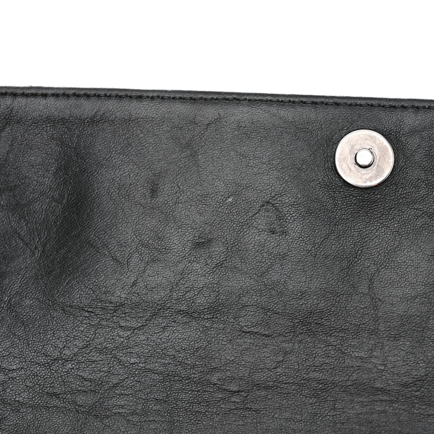 Washed Lambskin Maxi Take Away Flap Bag Black