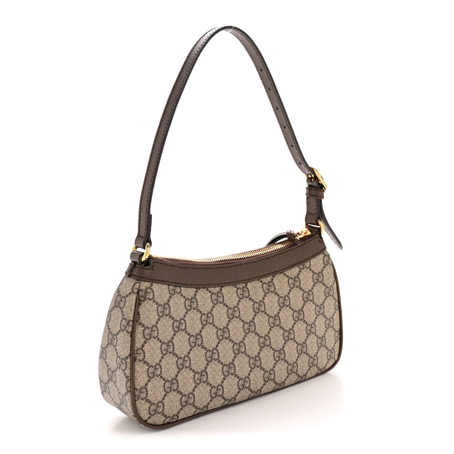 Gucci GG Supreme Monogram Textured Dollar Calfskin Small Ophidia Hobo Beige Ebony New Acero 3 of 12