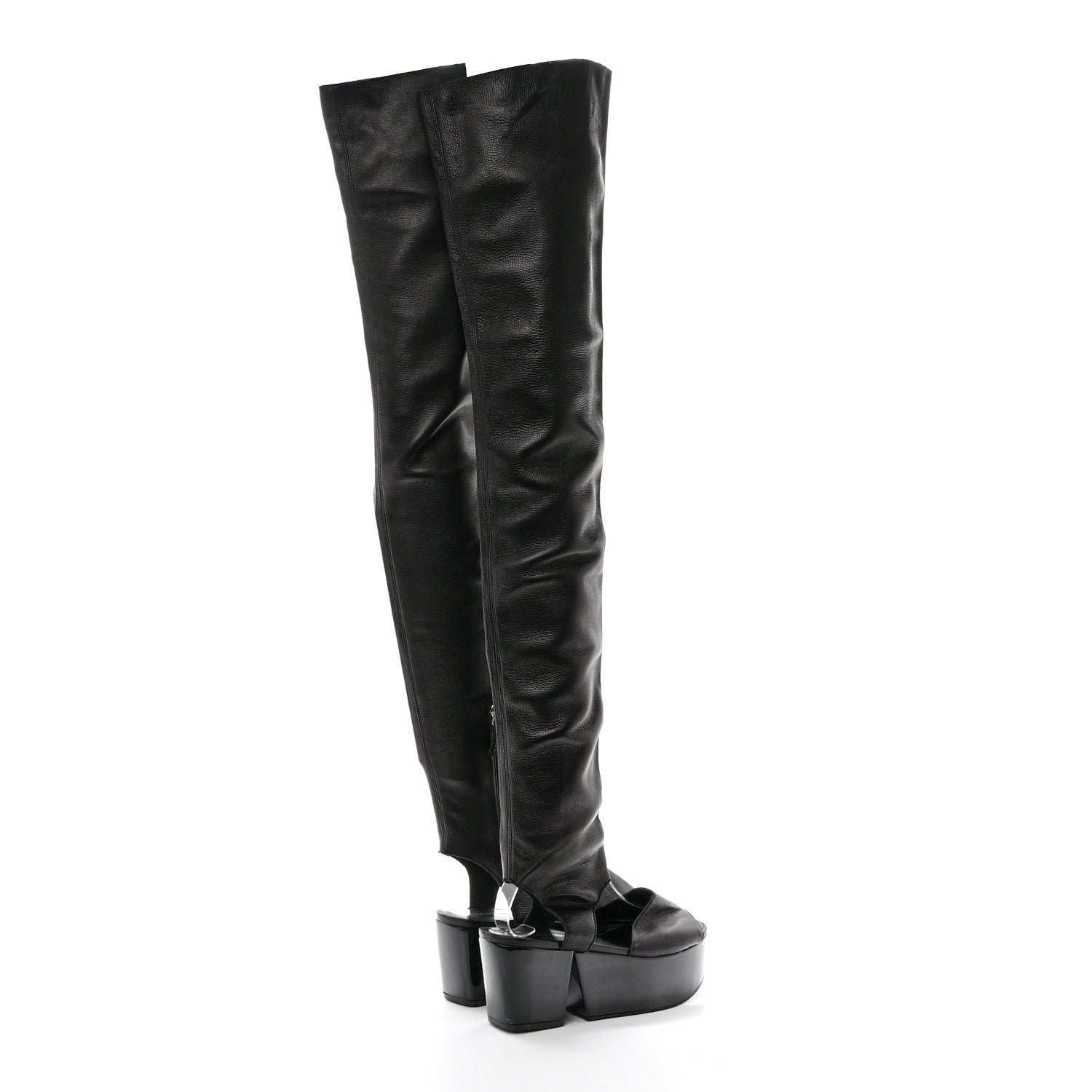 Chanel Calfskin CC Over The Knee Boots 40 Black 4 of 14