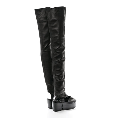 Chanel Calfskin CC Over The Knee Boots 40 Black 4 of 14