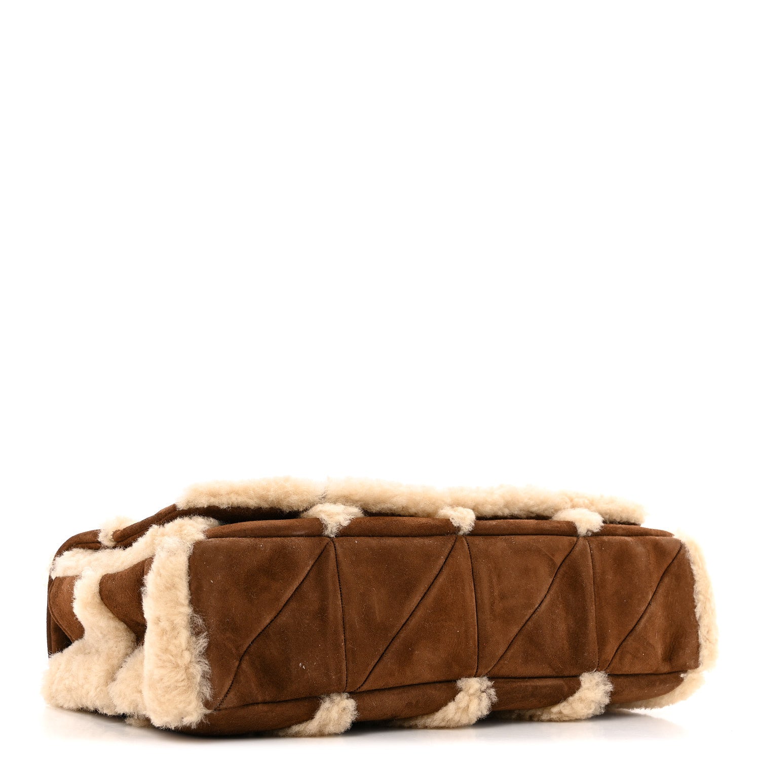 Saint Laurent Suede Shearling Patchwork Monogram Medium Jamie Brown Beige 4 of 11
