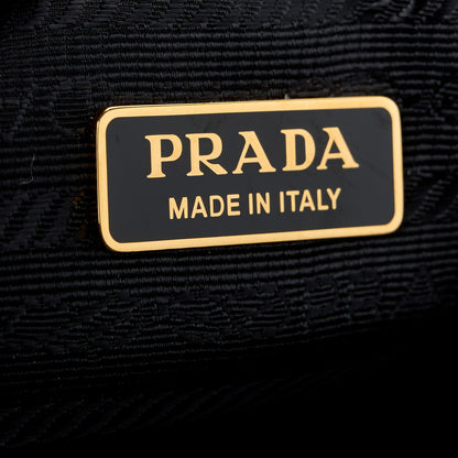 Prada Jacquard Calfskin Triangolo Symbole Embroidered Mini Triangle Double Bag Black Corda 7 of 10