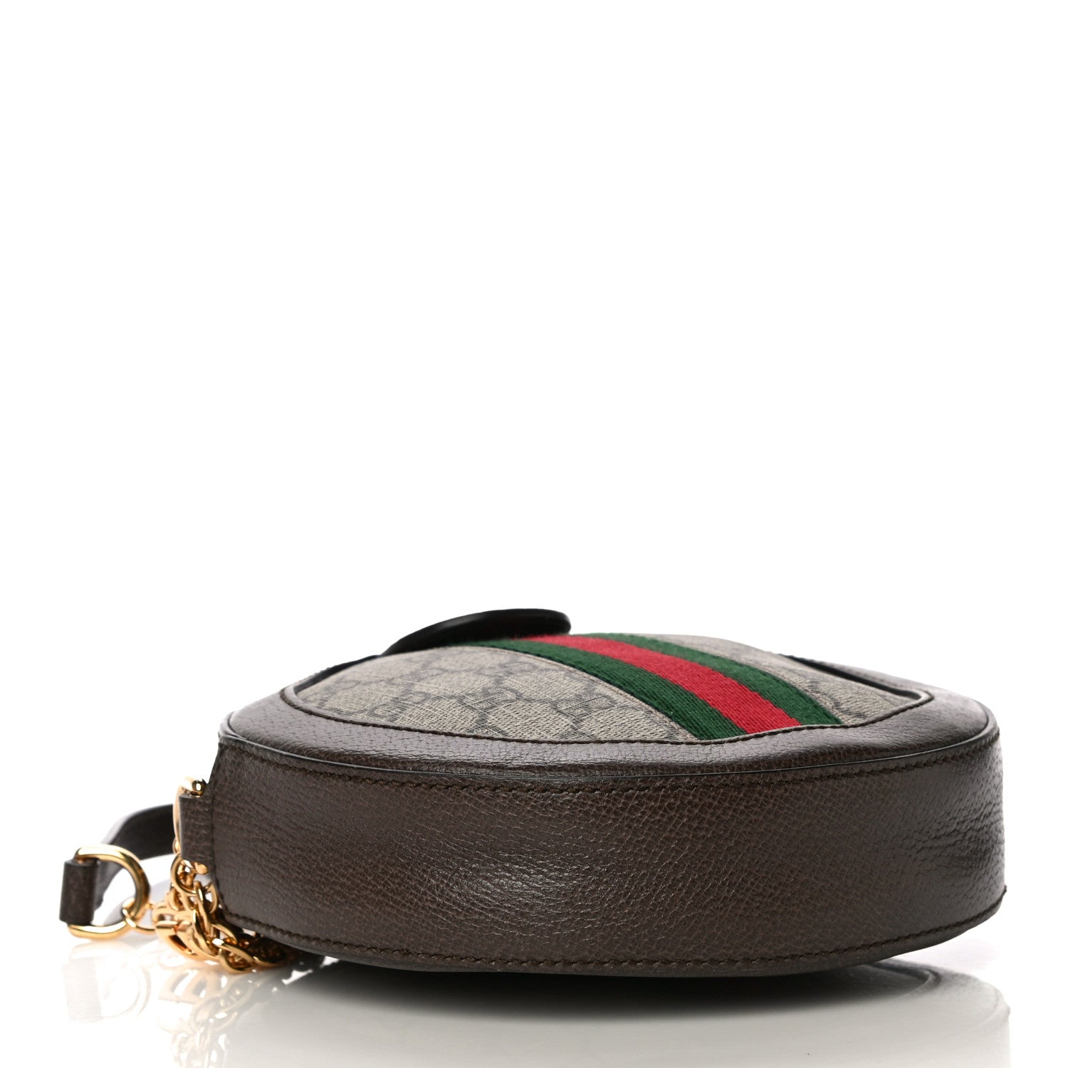 Gucci GG Supreme Monogram Web Mini Ophidia Round Shoulder Bag Brown 4 of 12