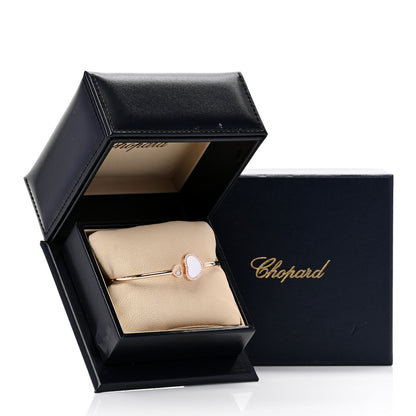 Chopard 18K Rose Gold Diamond Mother of Pearl Pave Happy Hearts Bangle Bracelet 5 of 5