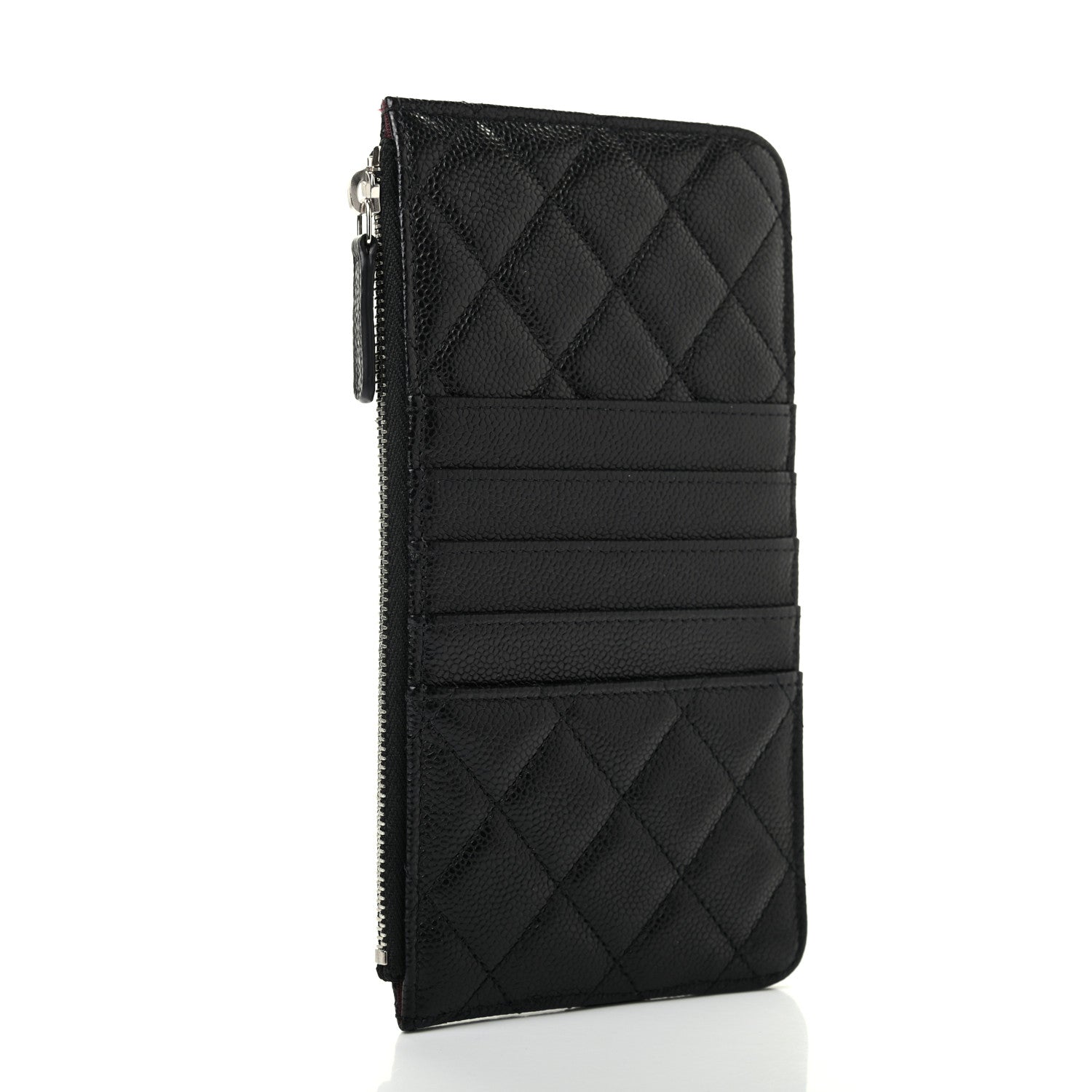 Chanel Caviar Quilted Classic Flat Wallet Pouch Black 3 of 7