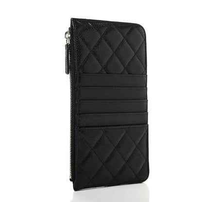 Chanel Caviar Quilted Classic Flat Wallet Pouch Black 3 of 7