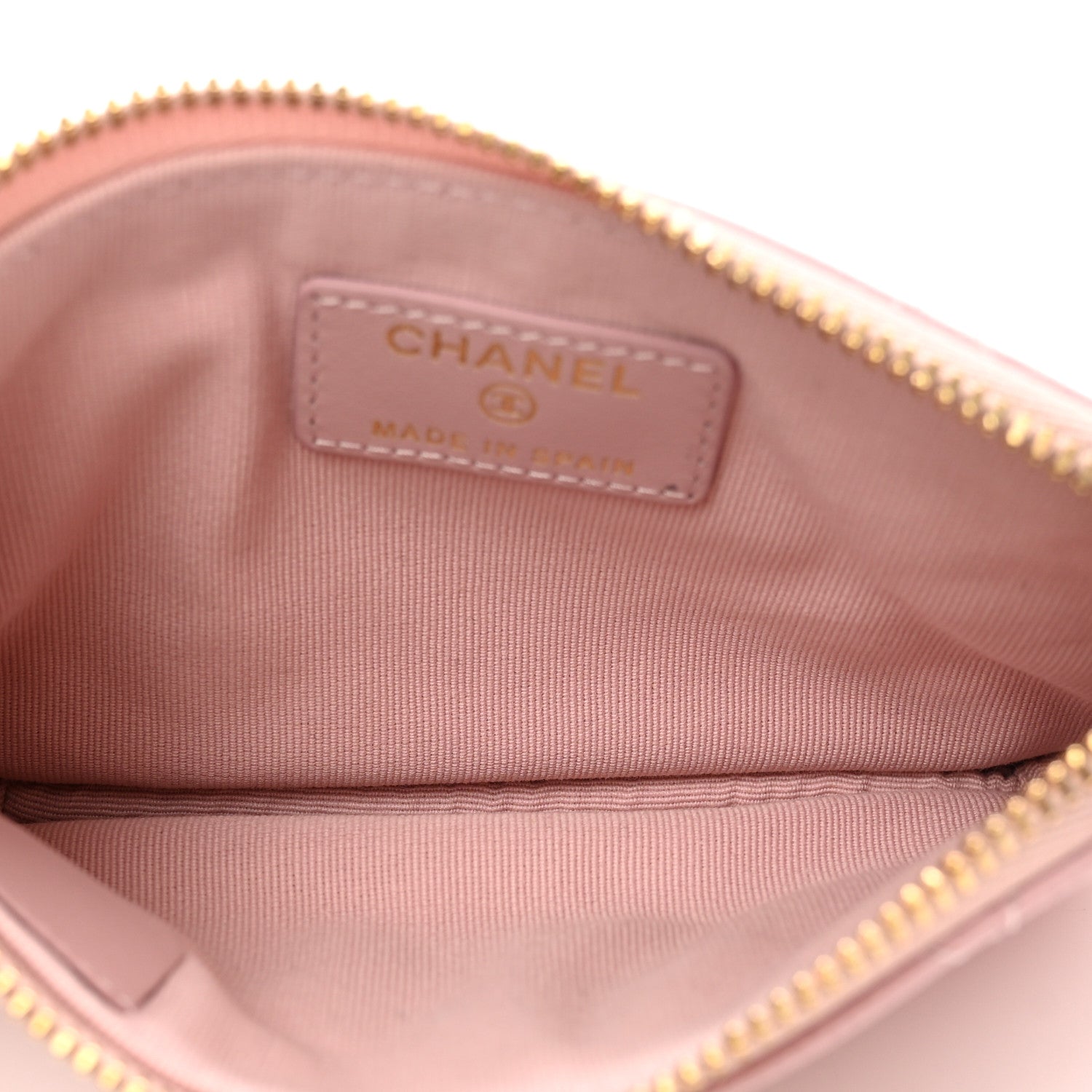 Chanel Caviar Quilted Studded CC Small Cosmetic Case Light Pink 5 of 8