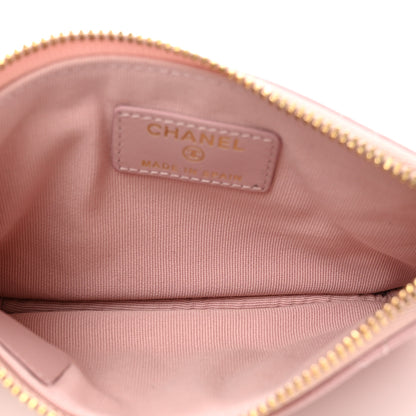 Chanel Caviar Quilted Studded CC Small Cosmetic Case Light Pink 5 of 8