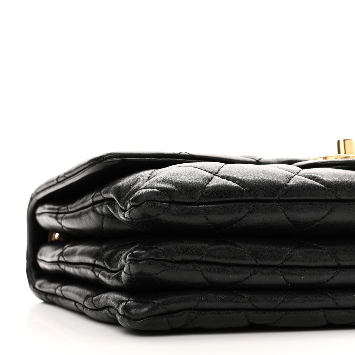 Lambskin Quilted Medium Pillow Crush Flap Bag Black