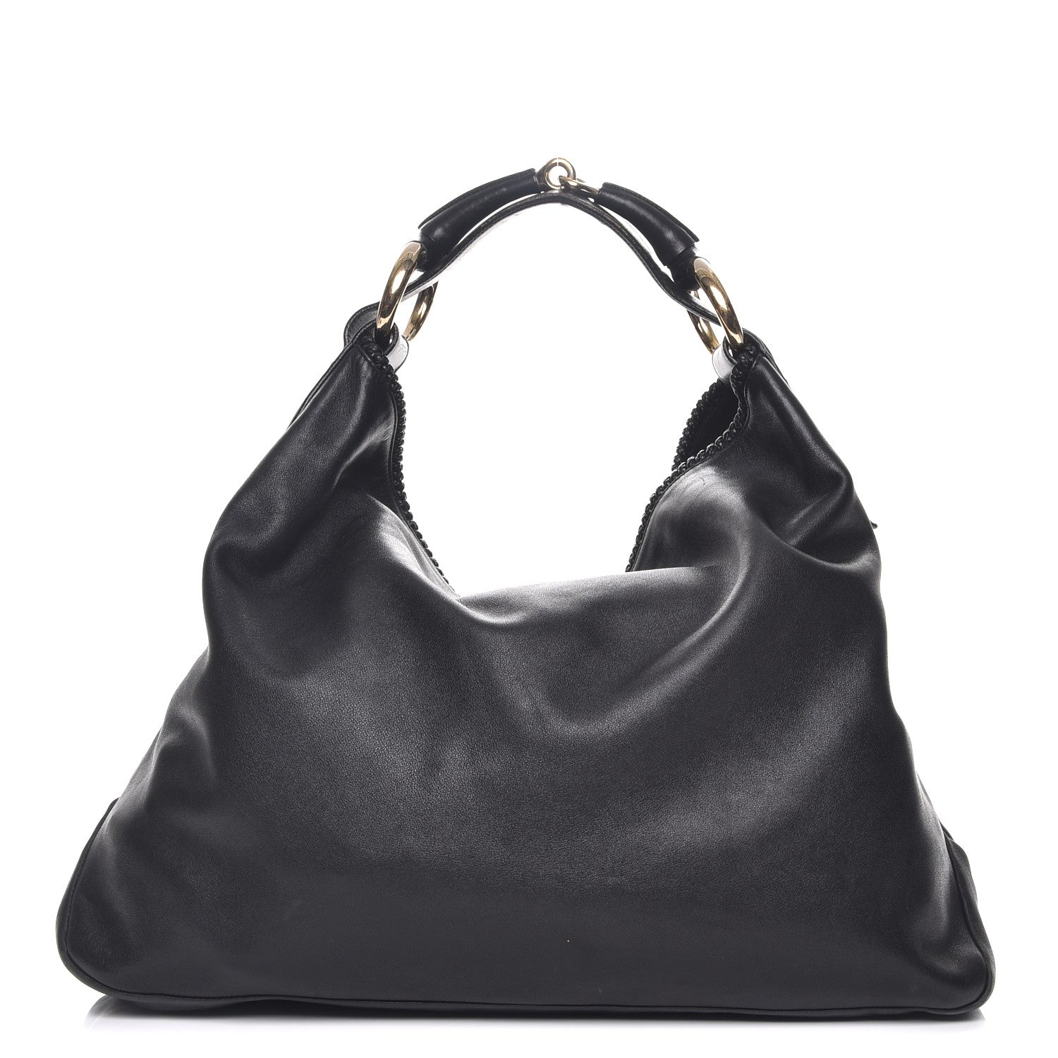 Gucci Calfskin Large Horsebit Chain Hobo Black 1 of 9