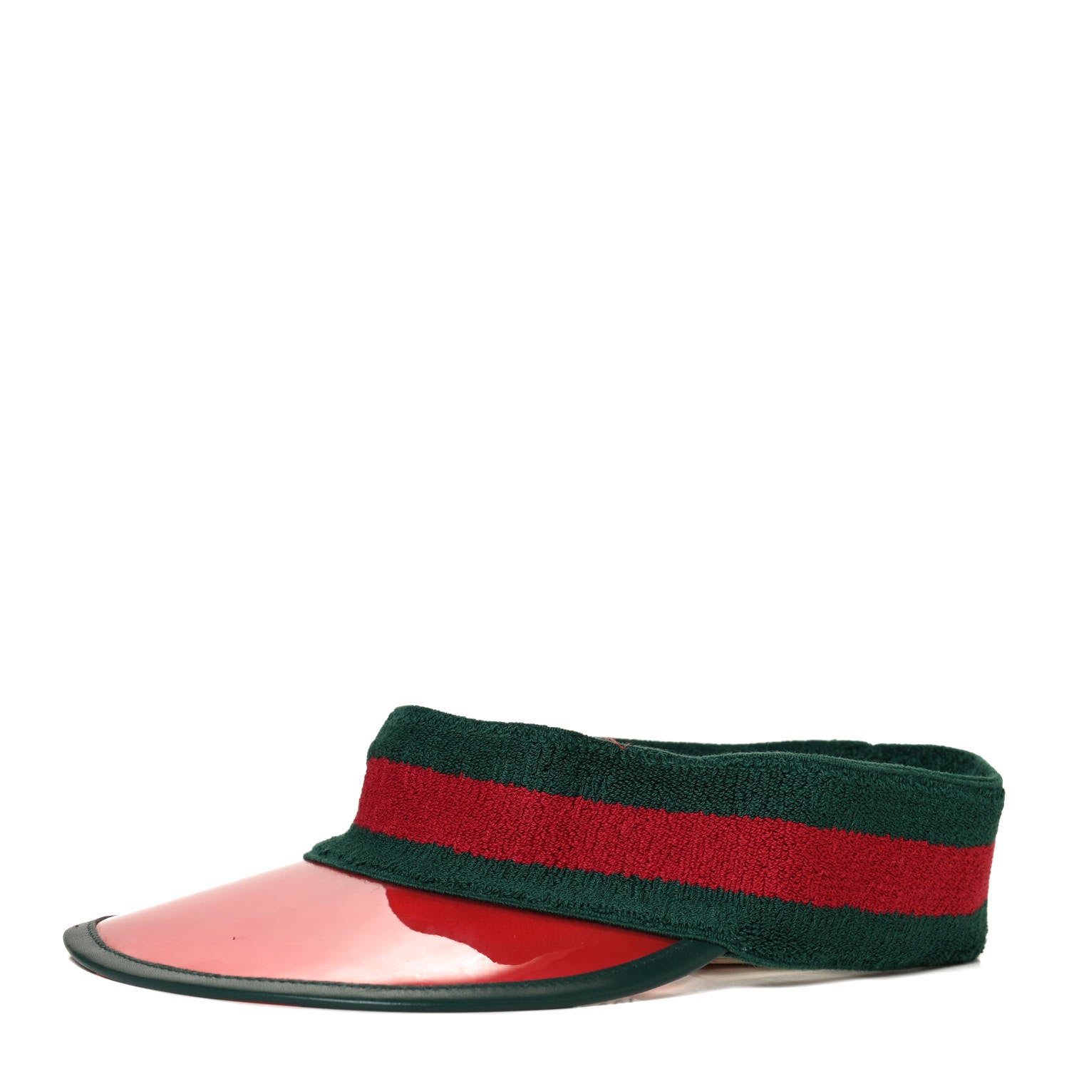 Gucci Vinyl Web Visor M Green Red 1 of 8