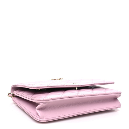Chanel Caviar Quilted Wallet on Chain WOC Light Pink 4 of 12