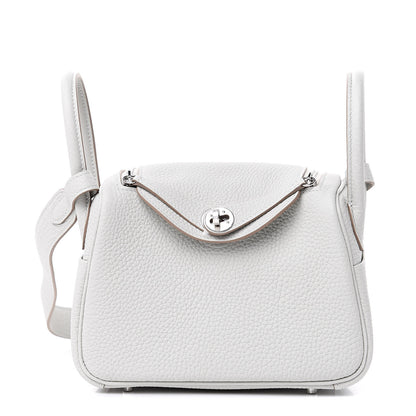 Hermes Taurillon Clemence Mini Lindy 20 Gris Perle 1 of 9