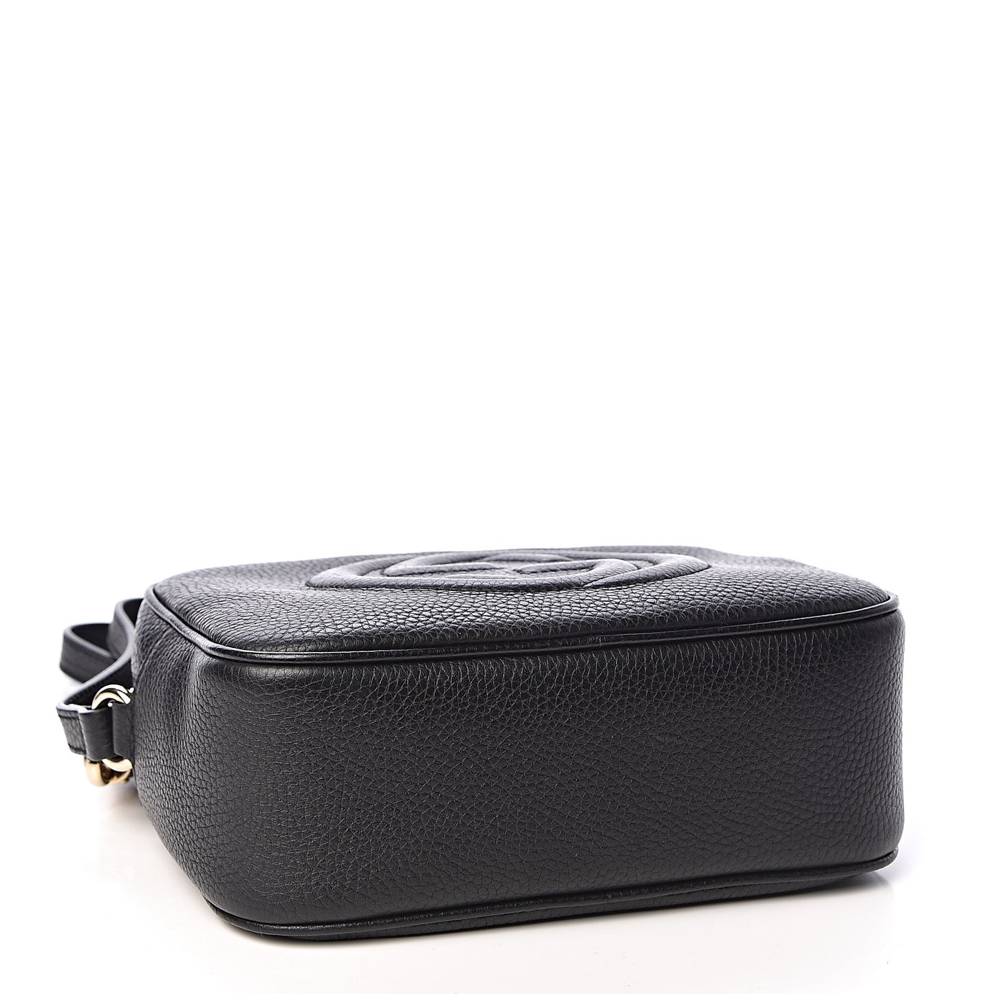 Pebbled Calfskin Small Soho Disco Bag Black