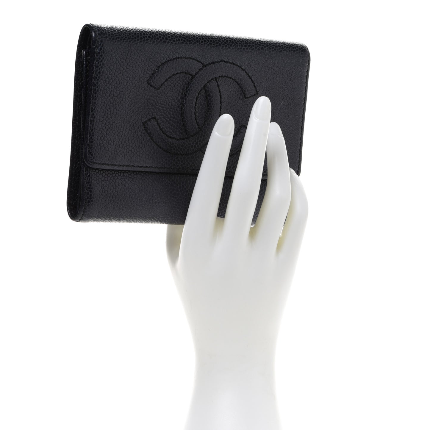 Caviar Timeless CC Compact Wallet Black