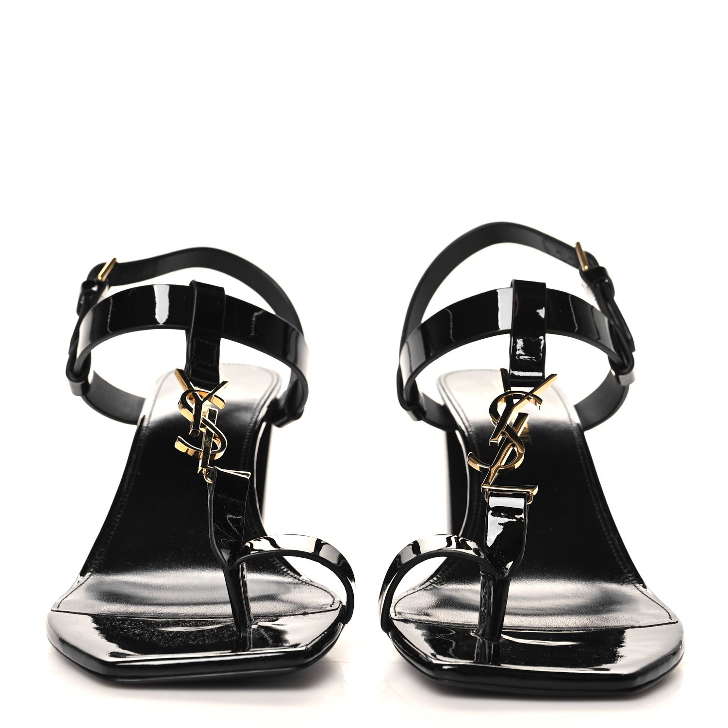 Saint Laurent Calfskin Cassandra 75 Sandals 38 Black 3 of 9