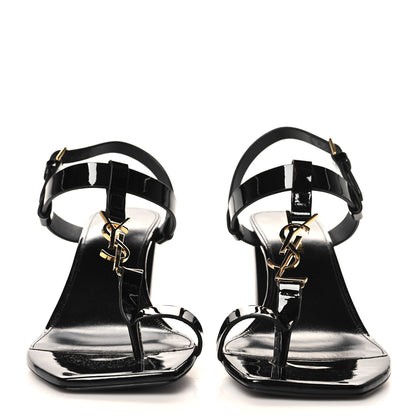 Saint Laurent Calfskin Cassandra 75 Sandals 38 Black 3 of 9