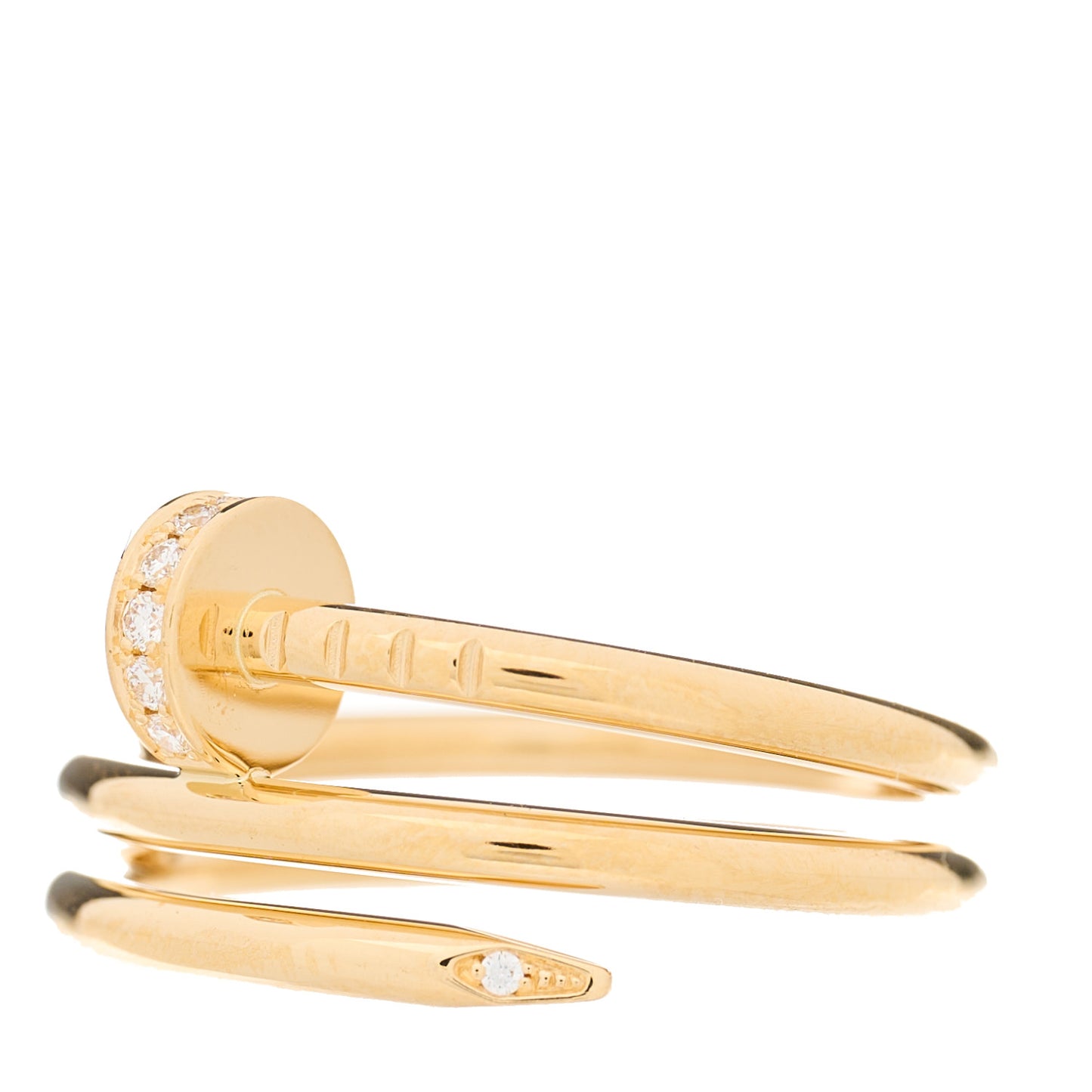 18K Yellow Gold Diamond Double Juste Un Clou Ring 51 5.75