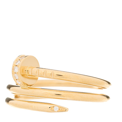 Cartier 18K Yellow Gold Diamond Double Juste Un Clou Ring 51 5.75 2 of 5