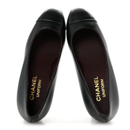Chanel Lambskin Cap Toe CC Uniform Pumps 35 Black 2 of 11