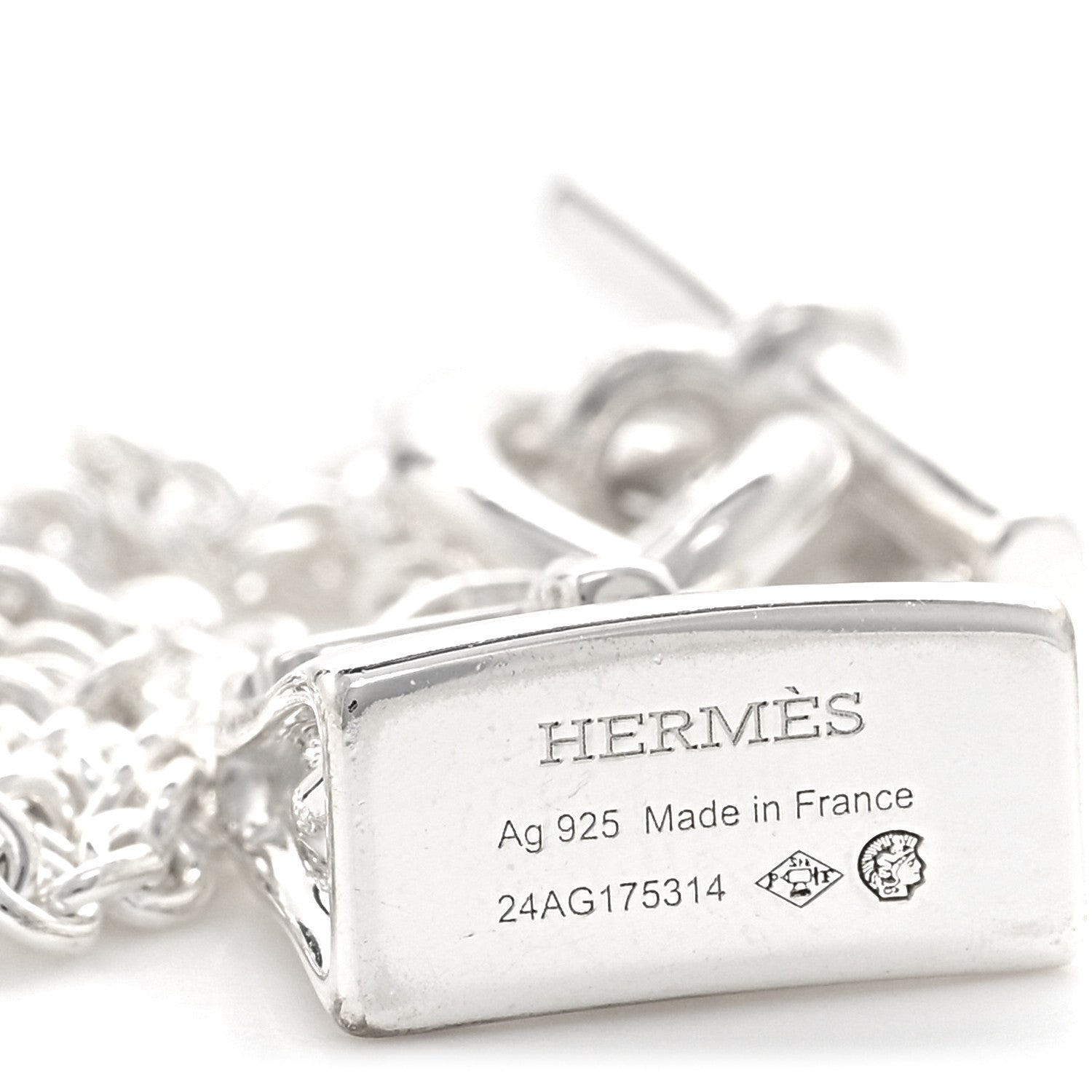 Hermes Sterling Silver Kelly Charm Pendant Necklace 4 of 4