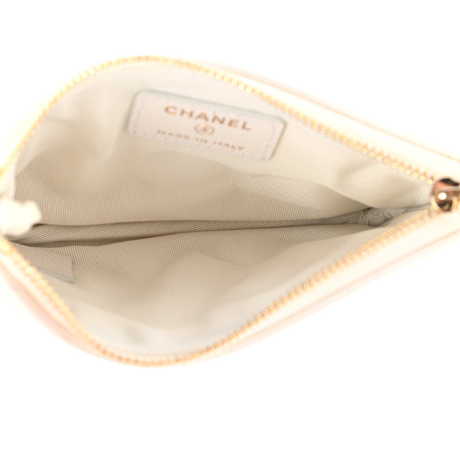 Chanel Caviar Quilted Small Cosmetic Case White 5 of 8