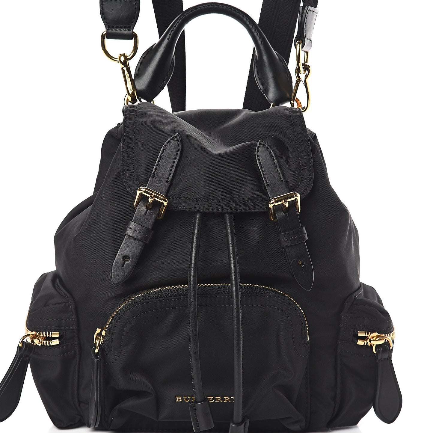 Nylon Small Crossbody Rucksack Backpack Black