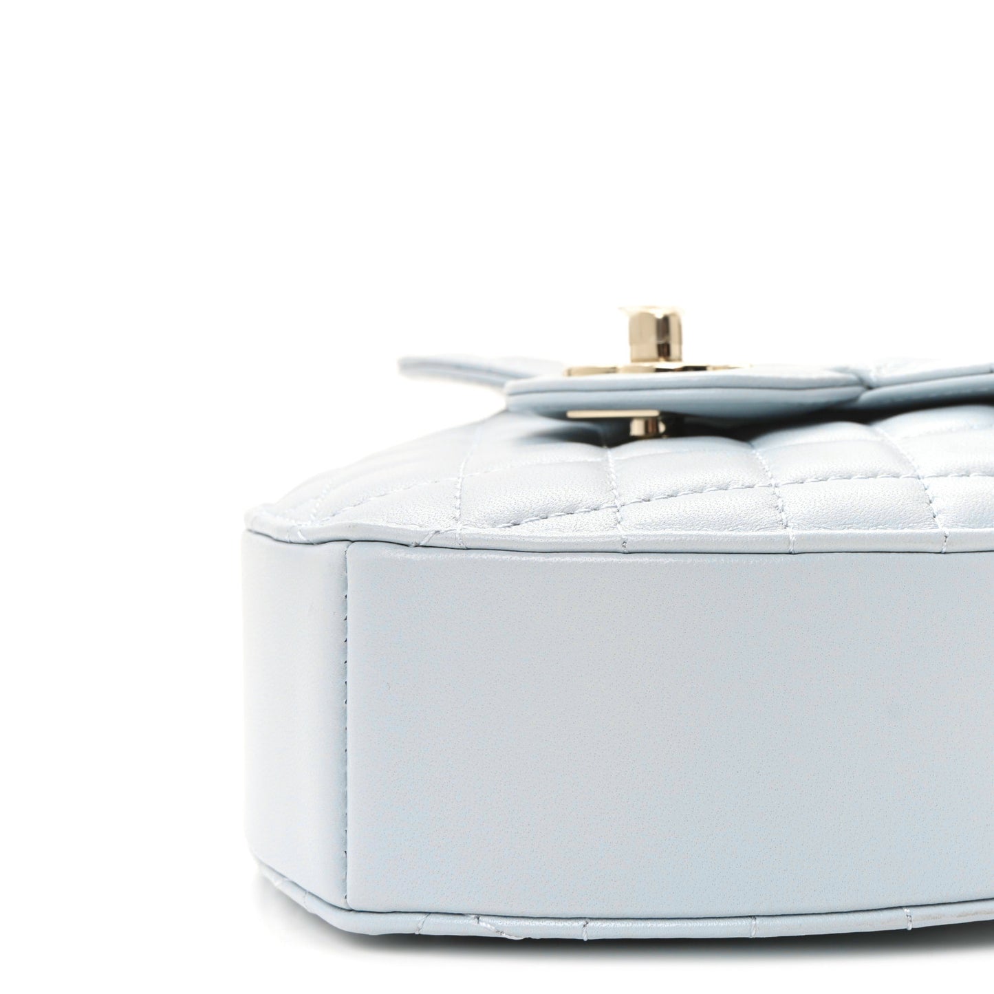 Lambskin Quilted Large CC In Love Heart Bag Light Blue