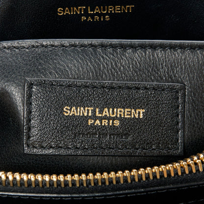Saint Laurent Calfskin Y Quilted Monogram Small Loulou Chain Satchel Black 7 of 11