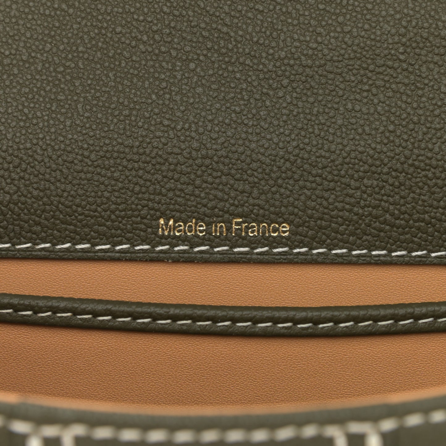 Grained Rodeo Calfskin Surpique Mini Brillant Satchel Kaki Ivory