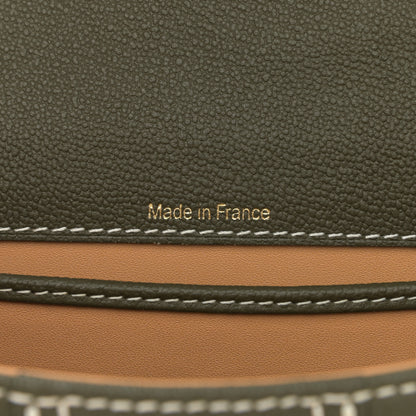 Delvaux Grained Rodeo Calfskin Surpique Mini Brillant Satchel Kaki Ivory 7 of 10